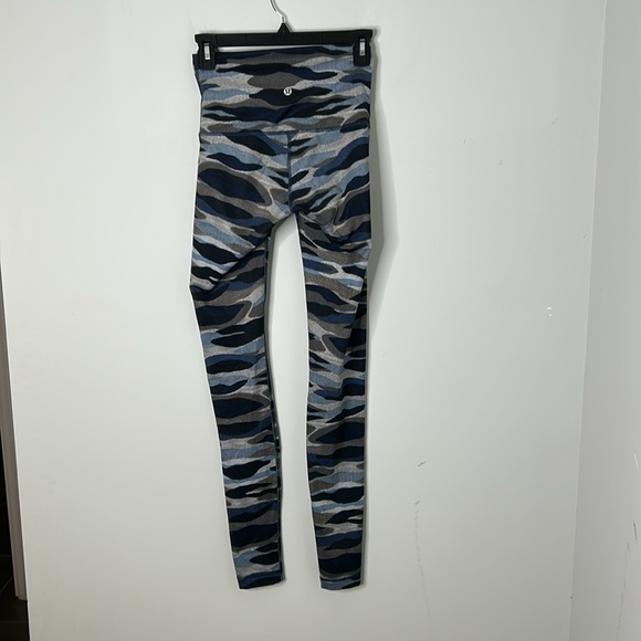 Lululemon Wunder Under Mini Coast Camo Deep Navy Full Length Hi Rise Leggings - Picture 4 of 6